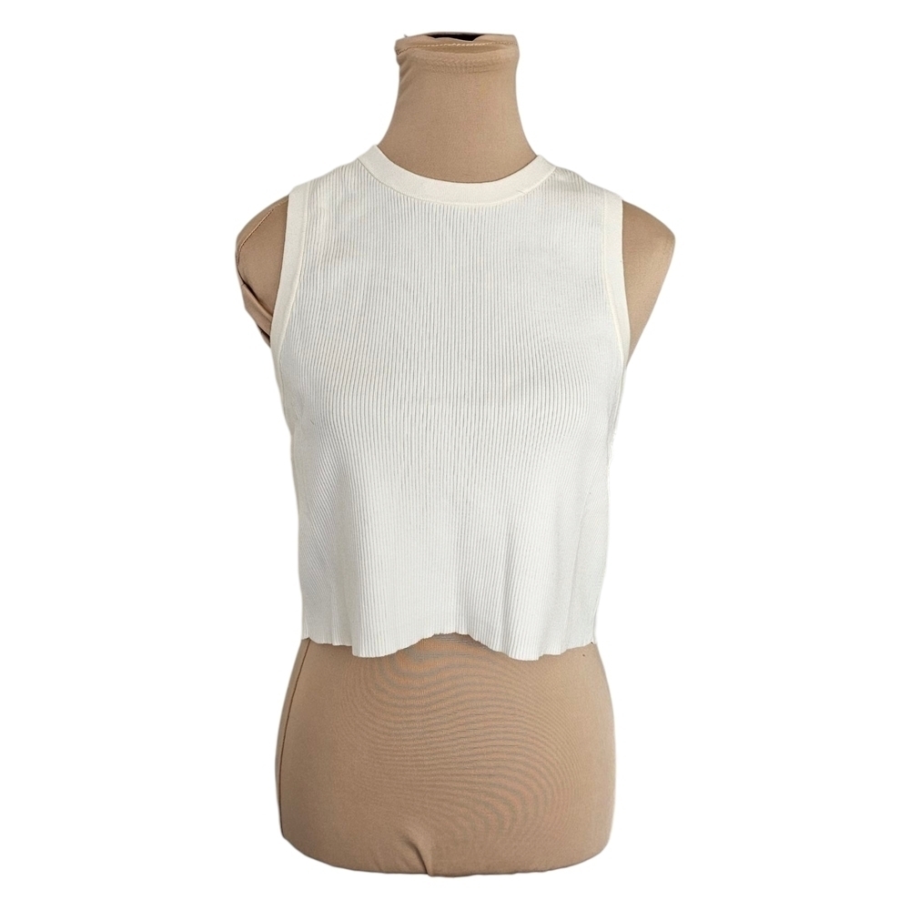 NWT Hudson North Cream Sleeveless Crop Tank Top